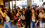 Shoppers pour into David Jones for the opening of the post-Christmas sales.